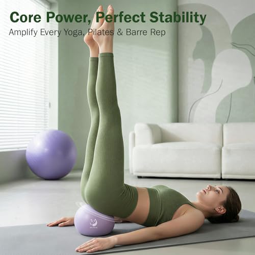 Slim Panda Pilates Ball, 9 Inch Small Exercise Ball, Anti Burst Mini Yoga Ball for Stability, Workout, Barre, Core Strength, Physical Therapy, Balance, Stretching - color: Lavender