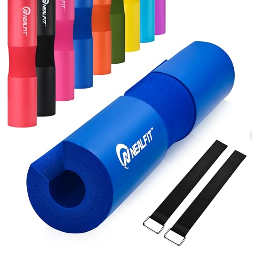 NEALFIT Barbell Pad Squat Pad for Squats—Squat Bar Pad—Great for Weightlifting,Lunges and Hip Thrusts—Foam Sponge Pad—Fit Standard and Olympic Bars Perfectly - color: Blue