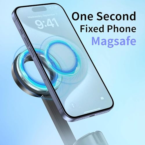 Magnetic Phone Tripod for iPhone 54" Automatic Pop-up Selfie Stick | Tripod Stand with Remote and Metal Ring for Cell Phone Video Recording/Photography/Vlogging (Balck) - color: Black, size: 54in