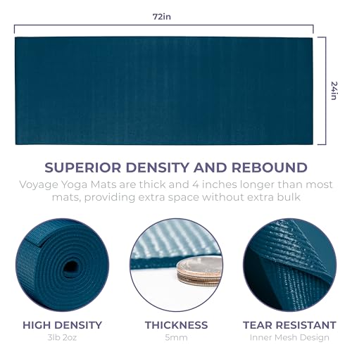 Voyage 5mm Studio Yoga Mats, 10 Pack, 72x24in - color: Oceanside