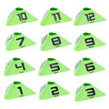 GoSports Modern Sports Cones - 12 Pack with Numbered Cones - Great for Soccer, Basketball, Football and More