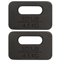 Yes4All Cast Iron Rucking Weight for Backpack, Training Weight Plate with Ergonomic Rounded Handle, Protective Glossy Finish for Weighted Walking, Hiking, Rucking, Resistance Workout - style: H. 2x10LB