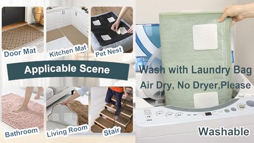 Rug Pad Gripper for Hardwood Floor Non-Slip Vacuum Tech Invisible Carpet Gripper Pads Self Adhesive Carpet Grips for Tile Washable Cuttable Rug Corner Grippers 4Pcs - size: 4 PCS