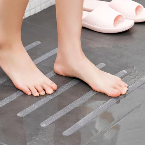 Transparent Rubber Grip Tape, Anti-Slip Waterproof Tape for Indoor & Outdoor, Non-Abrasive Cushion Pad for Handles, Stairs & Daily Use (Clear, 1" x18Ft) - color: Clear