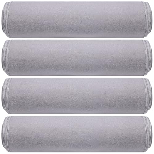 Breling 4 Pack 72" x 24" Hot Yoga Towel Non Slip Microfiber Mat Towel Sweat Absorbent Soft Pilates Mat Essentials for Hot Yoga Pilates Exercise(Light Grey) - color: Light Grey