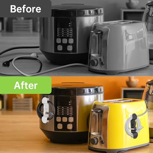 Daisyhome 6PCS Cord Organizer for Appliances, Upgraded Appliance Cord Wrap | Cord Holder Stick on Pressure Cooker, Coffee Maker, Air Fryer and Blender(6 Black) - color: 6 Black