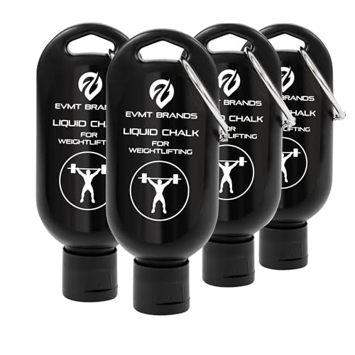 EVMT Brands Liquid Chalk, Mess Free Gym Chalk for Weightlifting, Gymnastics, Rock Climbing, Dancing. Sweat Resistant and Long Lasting for Stronger Grip. - color: B1-4pk Lf