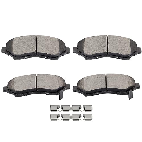 SCITOO D1273 Front Ceramic Brake Pads Sets & Brake Hardware Fit For Chrysler Town & Country,For Dodge Grand Caravan/Journey/Nitro,For Jeep Liberty/Wrangler JK,For Ram C/V,For VW For Routan - size: Front D1273-8389