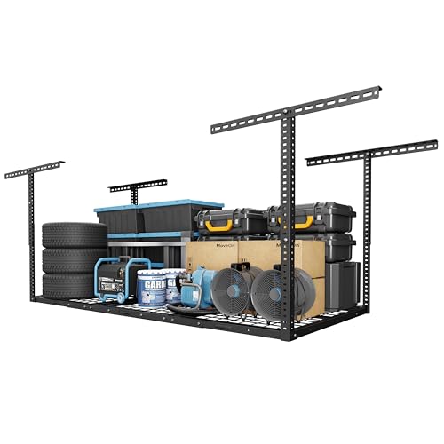 FLEXIMOUNTS 3x6 Overhead Garage Storage Adjustable Ceiling Rack 72" Length x 36" Width x 40" Height, 450lbs Weight Capacity, Hammertone, Classic Series - color: Hammertone, size: 3x6 ft