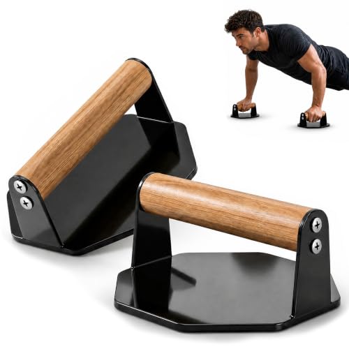 Heavy Duty Push Up Bars with Beech Wood Handles, Iron Push Up Stands for Floor, 220LBS Support Non-Slip Portable Pushup Handles, Home Gym Equipment for Chest Arm Full Body Strength Training Men - color: Black (octagonal)