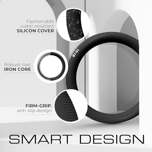 Yes4All Power Ring 10lbs, Weight Ring, Weighted Circle, Kettlebell for Yoga Exercise, Aerobics, Home Fitness, Core Training - color: A. Black - 10lb
