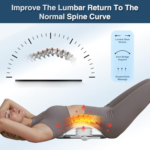 Back Stretcher for Lower Back Pain Relief,Adjustable Inversion Lumbar Traction Device,Lumbar Support Board for Spinal Decompression and Scoliosis,Ideal Mens Gifts&White Elephant Gifts