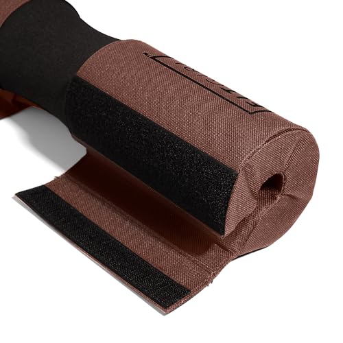 FITGIRL - Squat Pad and Hip Thrust Pad for Leg Day, Barbell Pad Stays in Place Secure, Thick Cushion for Comfortable Squats Lunges Glute Bridges, Olympic Bar and Smith Machine - color: Cocoa Brown (Deluxe)