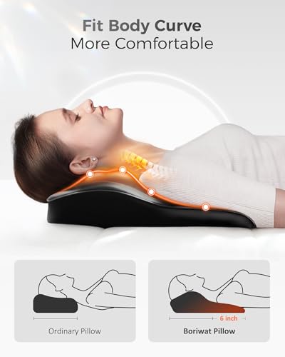 Boriwat Back Massager with Heat, 3D Kneading Massage Pillow for Back, Neck, Shoulder, Leg Pain Relief Deep Tissue, Gifts for Women Men Mom Dad - style: Black