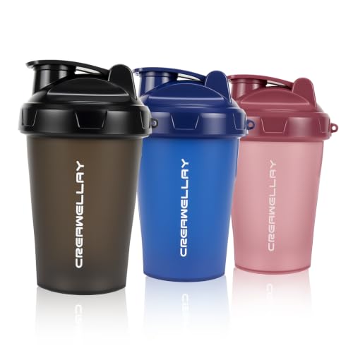 3 Pack Shaker Bottles for Protein Mixes, 17 oz Small Protein Shaker Bottle with Handle, Gym Shaker Cups with Blending Ball for Pre Workout, BPA-Free & Dishwasher Safe (Black, Pink, Blue) - color: Pink,Black,Blue