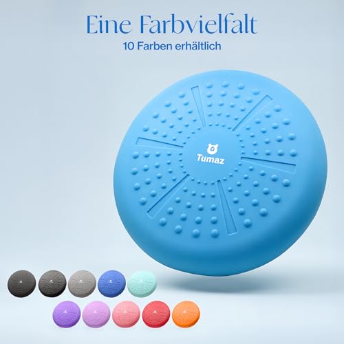 Tumaz Wobble Cushion - Wiggle Seat to Improve Sitting Posture & Stay Focused for Sensory Kids, Balance Disc to Core Strength & Flexible Seating [Extra Thick Balance Board, Pump Included Wobble Board] | Extra Thick | Supports Active Sitting | For Sensory K