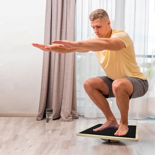 Balance Board Professional Wobble Board for Adults Anti-Slip for Physical Therapy Standing Desk Core Strength Wooden Rocker Board(350LBS) - size: 360° Balance Board