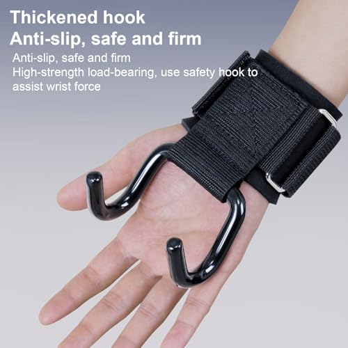 Anti Slip Fitness Lifting Hooks, Adjustable Grip Wristband, Functional Weightlifting Tool, Home Gym Accessory, Pull Up Training Tool with Comfortable Design, Lifting Hooks for Strength