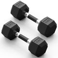 PAPABABE Hex Dumbbell Set 2.5-100lb, Rubber Grip Dumbbells, Home Gym | Complete & Durable Cast Iron Core Odorless Antiroll Hex Shape Ergonomic Versatile Home Gym Comfort Non-Slip Grip - size: 12.5 lb, Pair, style: Rubber Grip