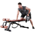 Adjustable Weight Bench with Transport Wheels for Home Gym - color: Basic - Black/Brown