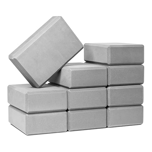 3 in Foam Bulk Yoga Blocks, 10 Pack - color: Cool Gray