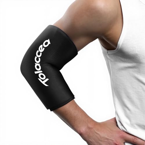 Tolaccea Hot & Cold Therapy Flexible Ice Packs Cold Therapy Compression Sleeve Reusable Gel Pack for Injury Cold Wrap for Knee Calf Elbow (Large (Pack of 1), Black) - color: Black, size: Large