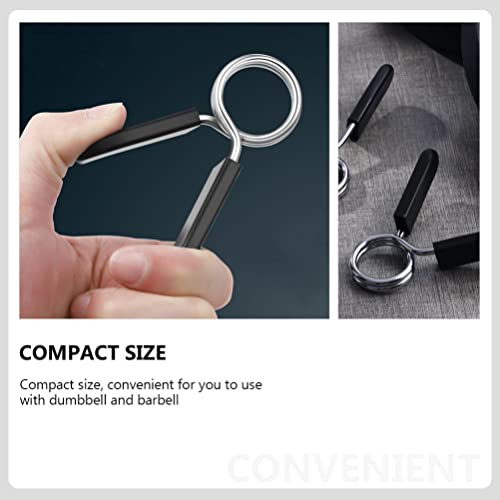 BESPORTBLE 4pcs Barbell Spring Dumbbell Bar Clamps for Weightlifting Clips for Secure Weight Slip Design for Gym Use Fits Bars