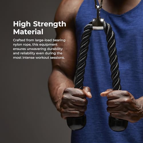 Sunny Health & Fitness Power Cage Squat Rack Attachments for Home Gym | Strength Training, Expanded Workout Variety, Durable Construction, Secure Fit, Quick Installation, Versatile Exercise Support - style: Tricep Rope