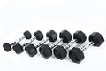 Ader 2lb-120lb Black Octagon Rubber Dumbbells Pair - size: 3lb.8.12.18.25lb