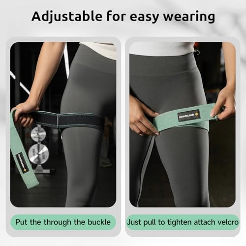 MANUEKLEAR Non-Slip Blood Flow Restriction Bands for Thighs, BFR Booty Bands for Women Glutes Leg, Adjustable Occlusion Thigh Bands for Workout Leg & Hip - color: Green