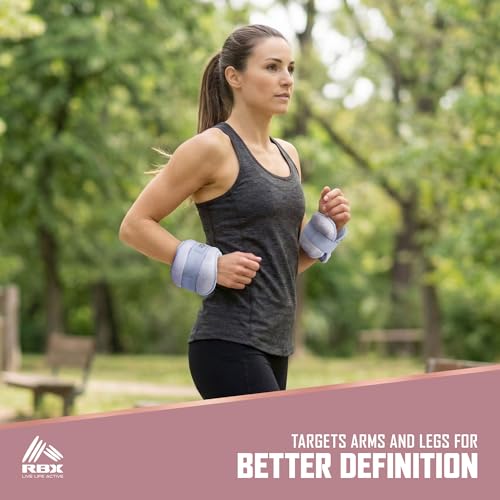 RBX Wrist & Ankle Weights Set, Adjustable Comfort Fit for Training & Toning - color: Purple, size: 4lb (2lb Each)