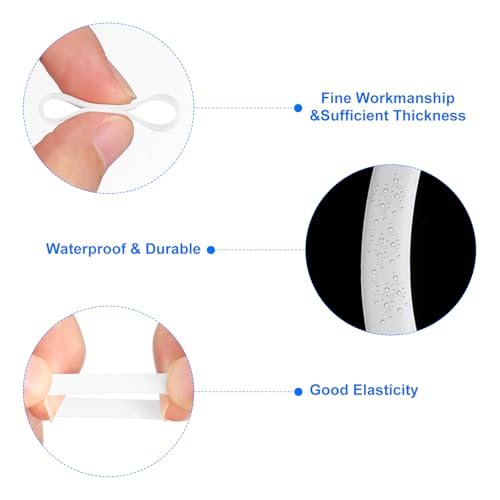 uxcell 60Pcs Silicone Rubber Bands, 5mm x 35.5mm Rubber Bands Rings Cable Ties Strong Elastic Bands Non-Slip for Cord Wrapping Bag Wraps, White - color: White, size: 5 x 35.5mm