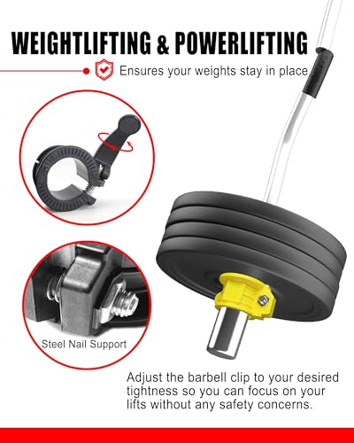 Olympic Barbell Clamps 2 inch Adjustable Barbell Clips Quick Release Pair of Locking Weight Clips for Bars - color: Yellow