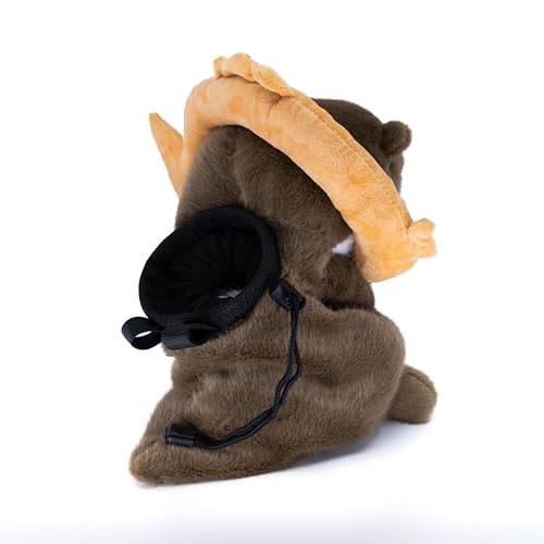 Rock Climbing Chalk Bag – Cute Plush Chalk Bag for Bouldering, Gym, Indoor & Outdoor Climbing – Drawstring Closure, Adjustable Waist Belt – Fun Character Design for Climbers - color: Brown