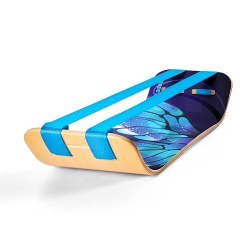 GIBBON SlackBoard, Balance Board Kids & Adults, Slackline Balance Trainer | 1 & 2 Line Options, Slack Board, Core Workout Equipment, Home Gym Training, Standing Desk Exercise, Yoga, Agility, Pilates - color: Butterfly Plus - 2 Line