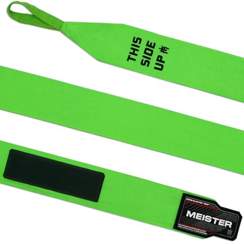 Meister Adult 180" Semi-Elastic Hand Wraps for MMA & Boxing (Pair) - color: Neon Green