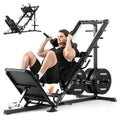 Mikolo Leg Press Hack Squat Machine Combo, Leg Press Machines for Home Gym with Linear Bearing, Hack Squat Machine with Rear and Front Band Pegs, Leg Machine for Full Range Leg Training - style: DD09