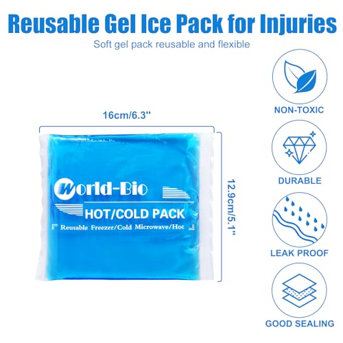Reusable Gel Ice Packs (4 Pack) - Hot Cold Pack for Injuries, Pain Relief, Migraines - Gel Ice Pack Cold Compress for Back, Neck, Foot and Wrist - Flexible Cold Packs for Injuries - 5.1" x 6.5" - style: 5.1" x 6.5" 4 packs