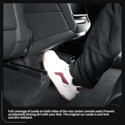 LUCKEASY Rear Console Anti-kick Pad for Tesla Model Y Juniper 2025 2026 | Juniper Accessories, Premium & Performance/Model 3 Highland 2024-2025, Not Fit Standard, TPE Rear Exhaust Protector, Black - size: Rear Anti-kick Pad 1P