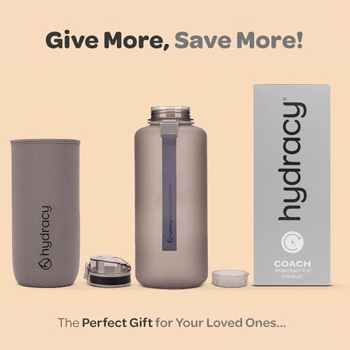 Hydracy 2L Large Water Bottle, 100% BPA Free Tritan Plastic, Leakproof, Zero Condensation, Motivational Timeline, Safe, Non-Toxic, Durable, Smart Design | BPA-Free Tritan, Leakproof Flip-Top Lid,No-Sweat Sleeve,Carry Strap,Daily Intake Tracking for Gym,Sp