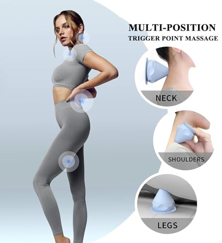 PROIRON Mountable Massage Ball with Suction Cup Pinpoint Deep Tissue Muscle Knot & Sore Relief, Vibration & Heating Trigger Point Massage Tool for Back Neck, Self-Massage Tool - color: Blue