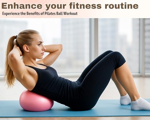 Pilates Ball 9 Inch Yoga Ball Small Exercise Ball for Core Strength Fitness Balance Stability at Home Gym
