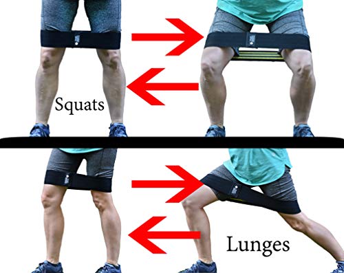 Non-Slip Heavy-Duty Exercise Loop Bands for Strengthening Hips, Glutes, Legs by Providing Resistance in Training & Support in Squats & Lifting. Three Lengths of Bands in a Tote Bag - color: black