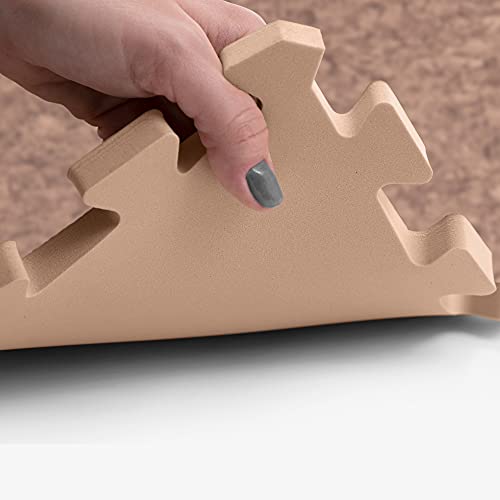 IncStores Premium Soft Wood Print Foam Flooring Tiles | Interlocking Foam Tiles for Home, Gym, Training and Yoga | 3/8 and 5/8 Inch - color: 5/8" - Cork, size: 48 Sq Ft