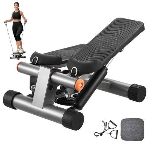 VEVOR Stair Stepper, Mini Stepper for Exercise at Home, Hydraulic Fitness Stepper with Resistance Bands, Full Body Workout Cardio Equipment, Stair Climber - style: Adjustable Stair Stepper