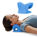 Neck Stretcher with Magnetic Therapy Acupressure for Pain Relief, Neck and Shoulder Relaxer, Chiropractic Pillow, Restore Neck Curve (Blue) - color: Blue