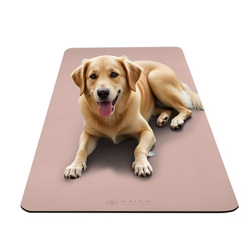 Gaiam Thick Yoga Mat, Exercise & Fitness Mat with Easy-Cinch Carrying Strap | Non-Slip NBR Foam | Joint Cushioning | Yoga, Pilates, Fitness & Floor Workouts | 72"L x 24"W - color: French Rose