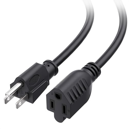 [ETL Listed] Cable Matters 16 AWG 13A Power Extension Cord, 20ft | 3-Prong Grounded, 1625W, Heavy Duty, NEMA 5-15P to 5-15R, Black - color: Black, size: 20 Feet, style: 1-Pack