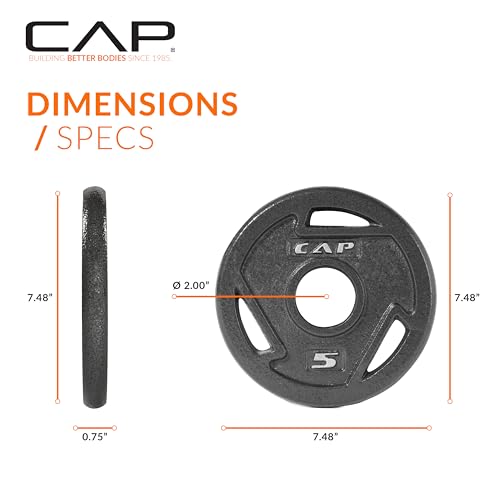 CAP Barbell 2-Inch Olympic Weight Plate | Multiple Options - size: 5 lb - Set of 4, style: Elite