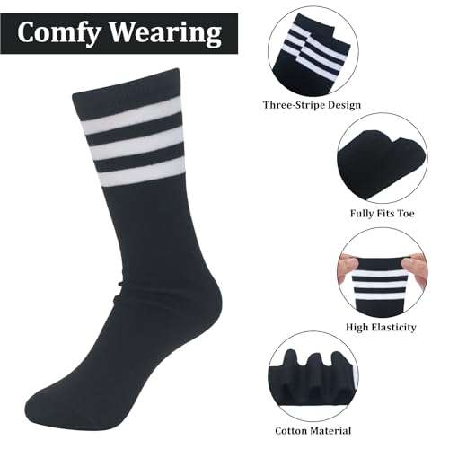 ONUPGO 5 Pieces Kids Sweatbands Soccer Socks Set - Sports Headband, Wristbands, Striped High Socks for Kids, Youth,Toddler & Baby - Football, Basketball, Running, Cycling, Tennis - color: Black/White/Black